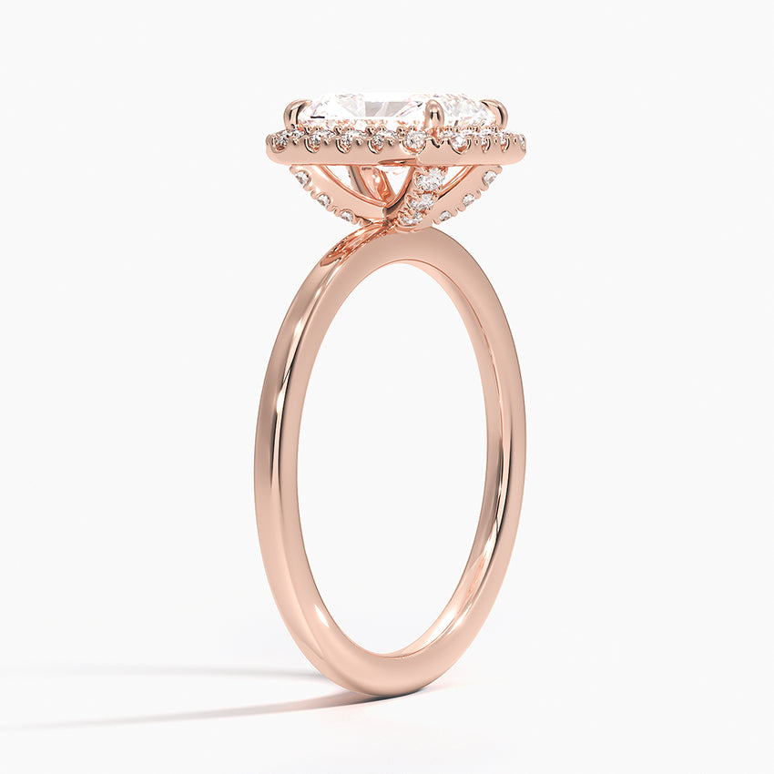 Sunflower Halo Radiant Diamond Engagement Ring