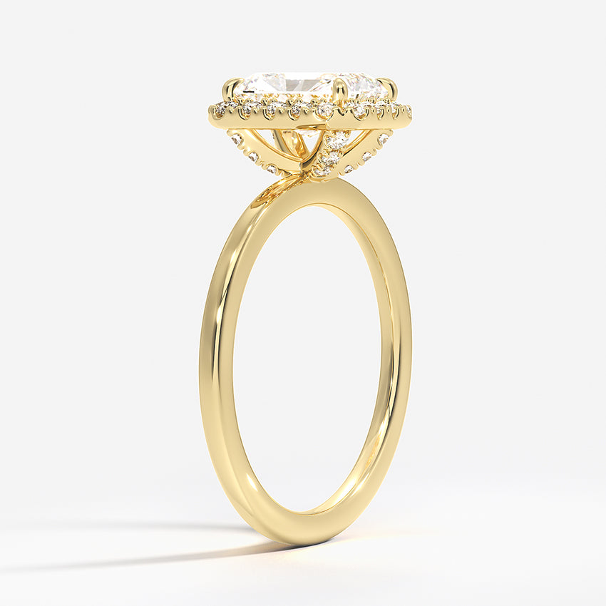 Sunflower Halo Radiant Diamond Engagement Ring