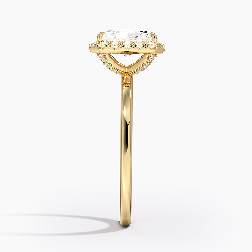 Sunflower Halo Radiant Diamond Engagement Ring