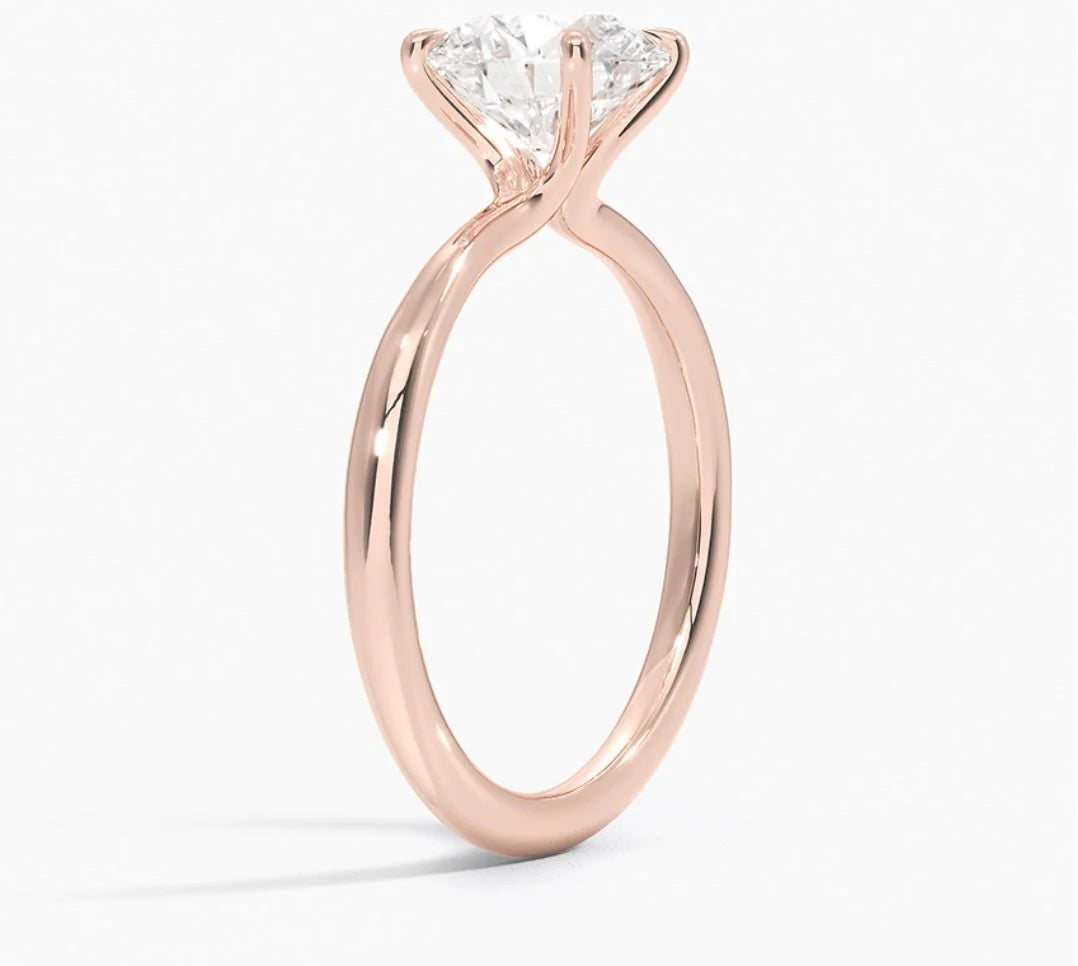 Classic Round Lab Grown Diamond Solitaire Engagement Ring