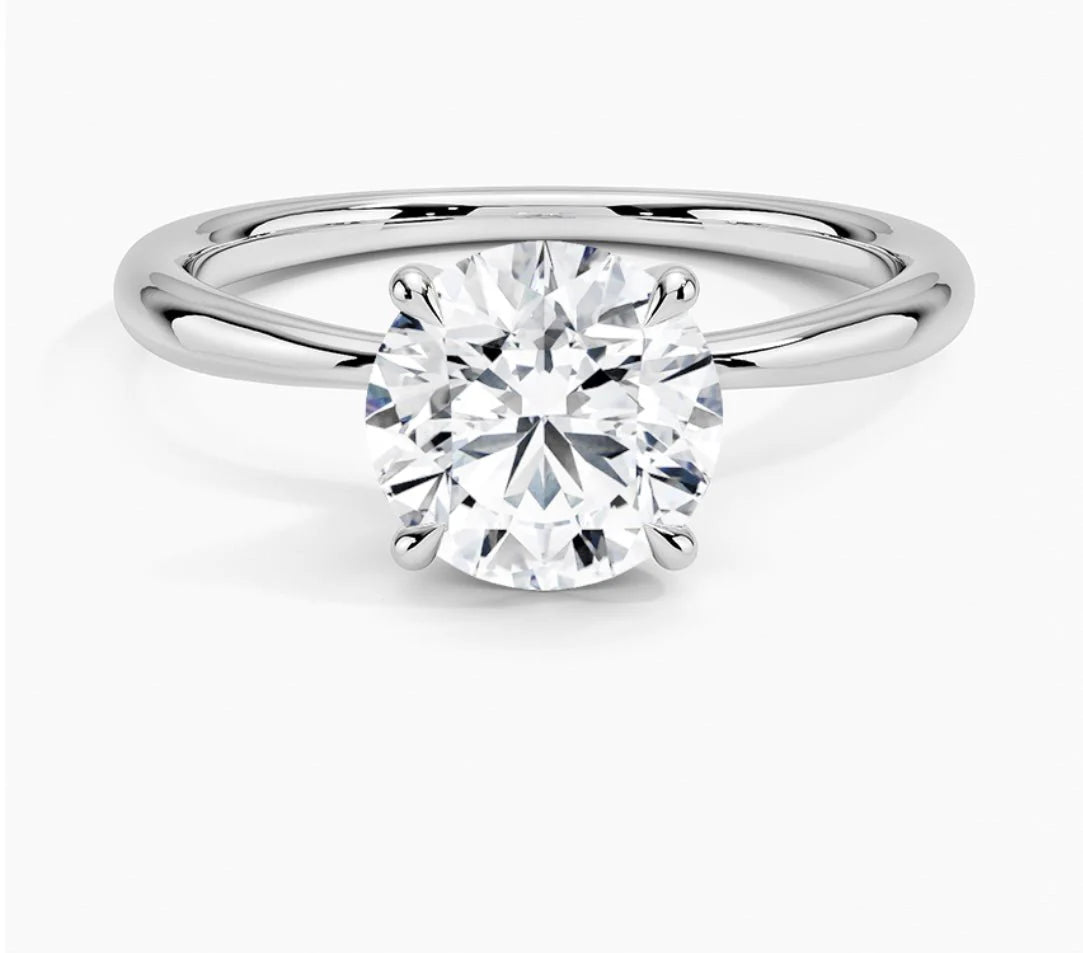 Classic Round Lab Grown Diamond Solitaire Engagement Ring