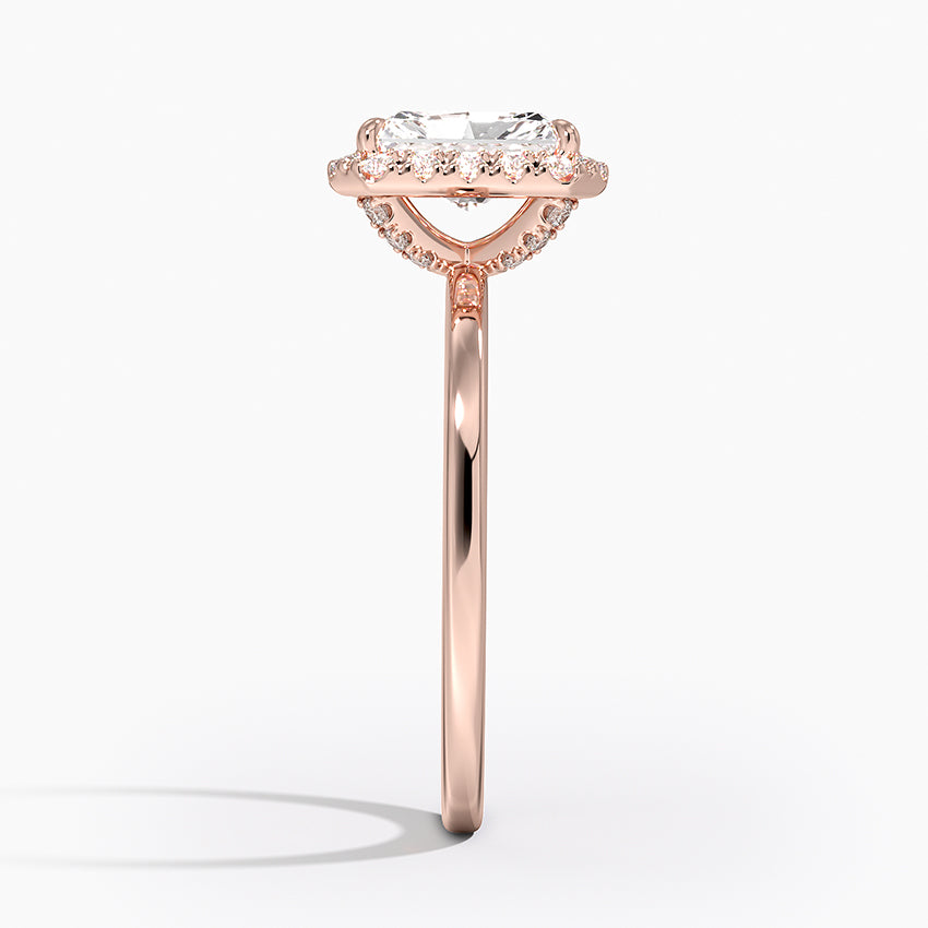 Sunflower Halo Radiant Diamond Engagement Ring