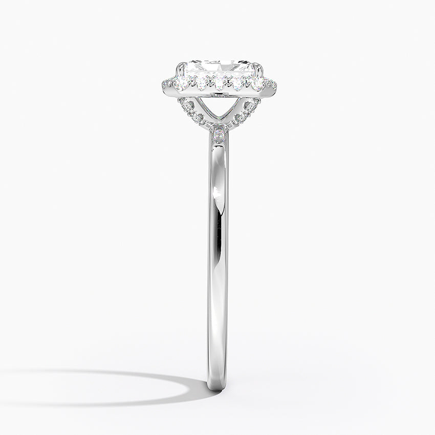 Sunflower Halo Radiant Diamond Engagement Ring