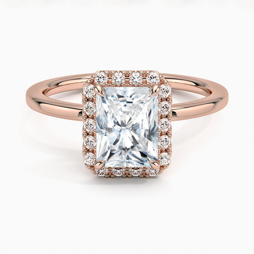 Sunflower Halo Radiant Diamond Engagement Ring