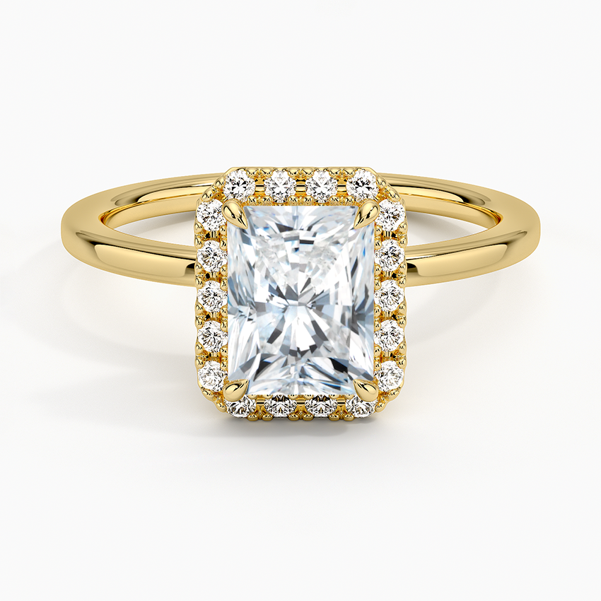 Sunflower Halo Radiant Diamond Engagement Ring