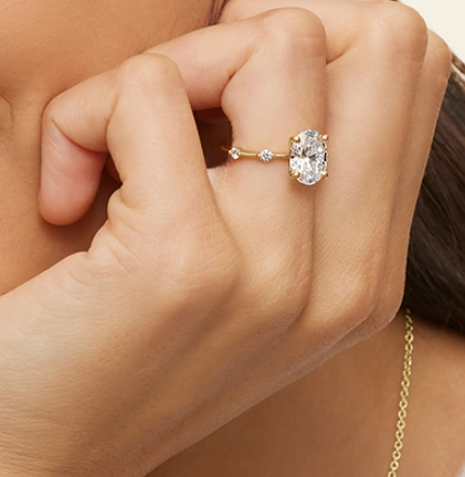 Dora Oval Lab Grown Diamond Engagement Ring