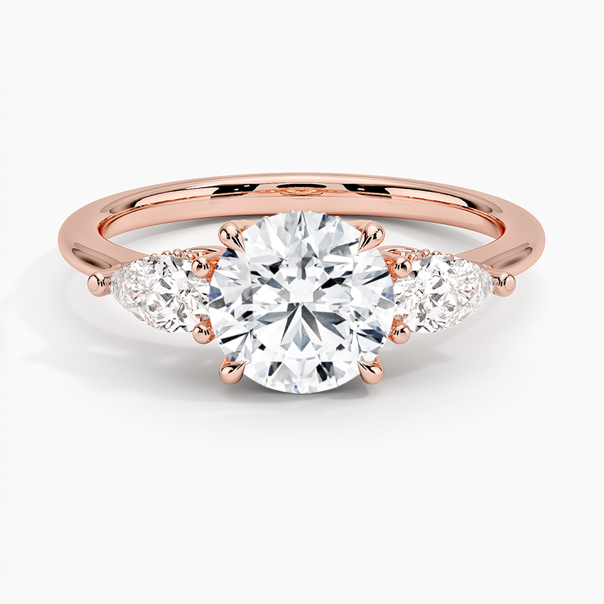 Three Stone Round-Pear Engagement Ring