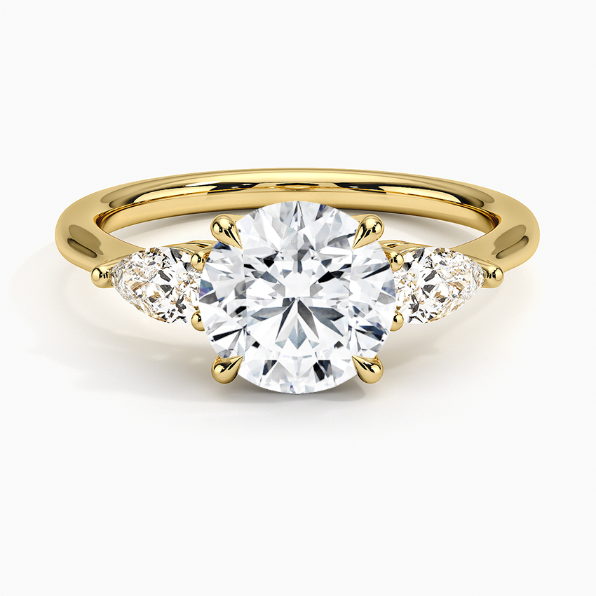 Three Stone Round-Pear Engagement Ring
