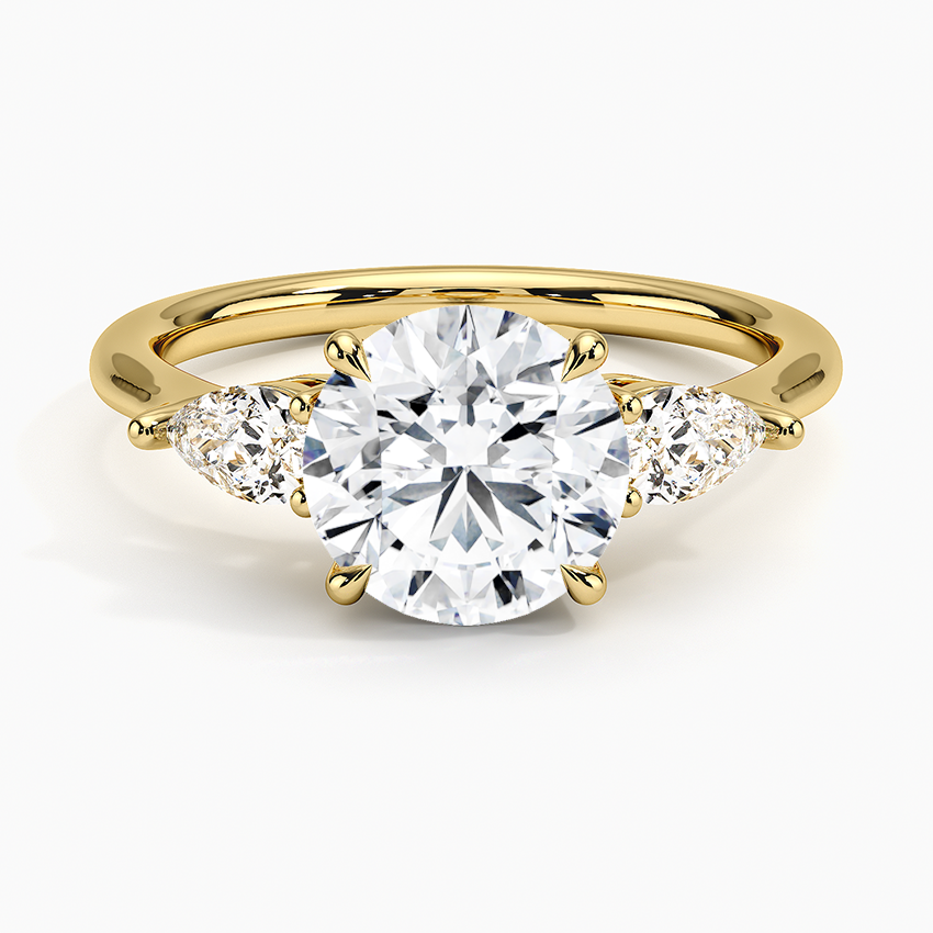 Three Stone Round-Pear Engagement Ring